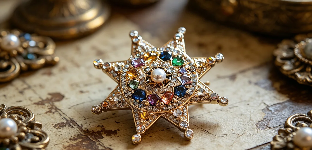 Twilight Starburst Pearl Brooch 4