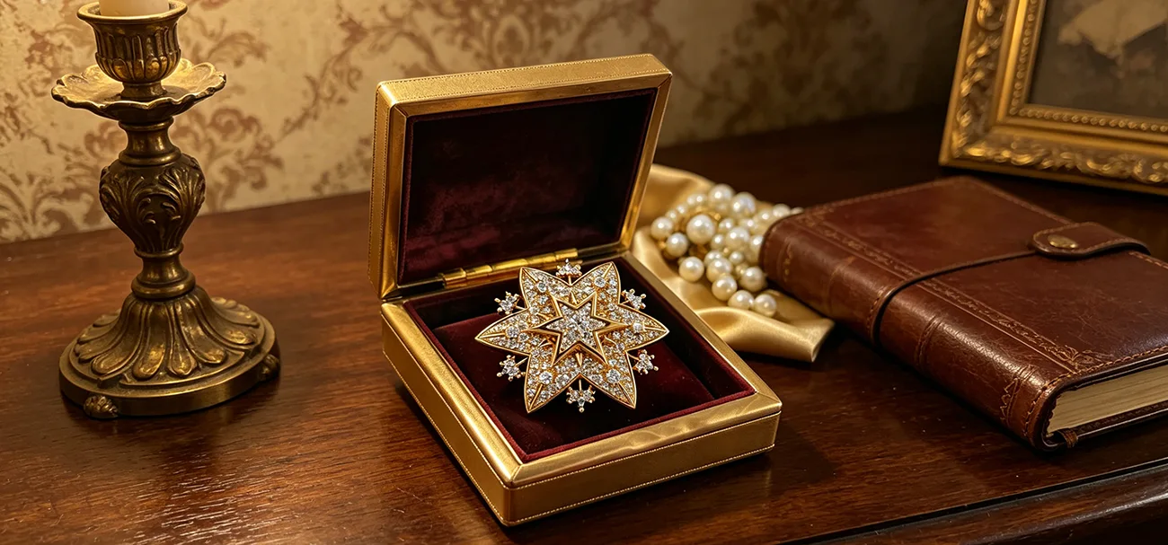 Twilight Starburst Pearl Brooch 5