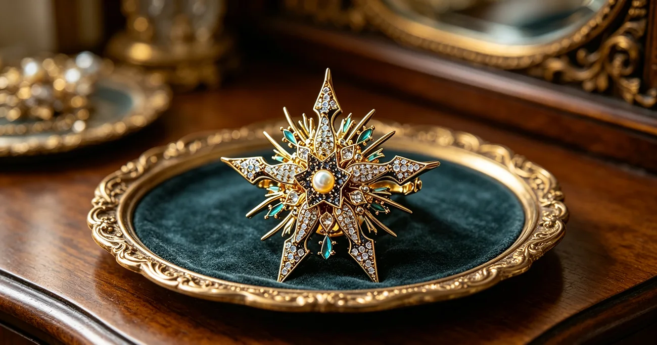 Twilight Starburst Pearl Brooch 7