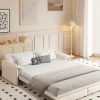 3-in-1 Convertible Sleeper Sofa Bed 66" Velvet Loveseat Bed