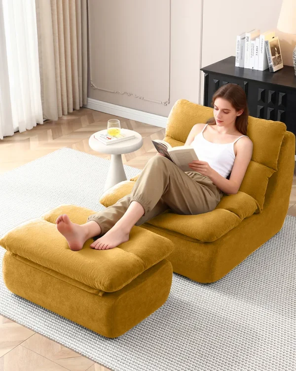 Alternative view of 32" Bean Bag Lounge Chair with Ottoman or Adults