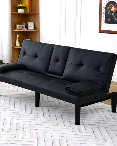 Alternative view of Multi-functional 67" Foldable Sofa Bed With Cup Holder