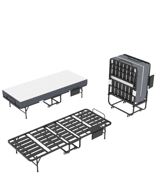 Alternative view of Portable Foldable Bed with Memory Foam Mattress for Adults