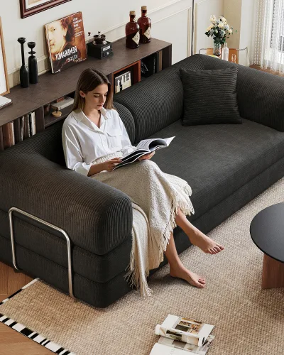 Alternative view of 78.8" Loveseats Boneless Modular Sofa Convertible Floor Sofa Bed