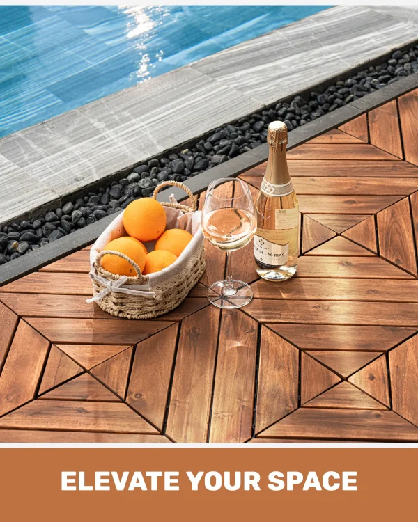 Alternative view of 12" x 12" Acacia Wood Interlocking Deck Tiles For Patio