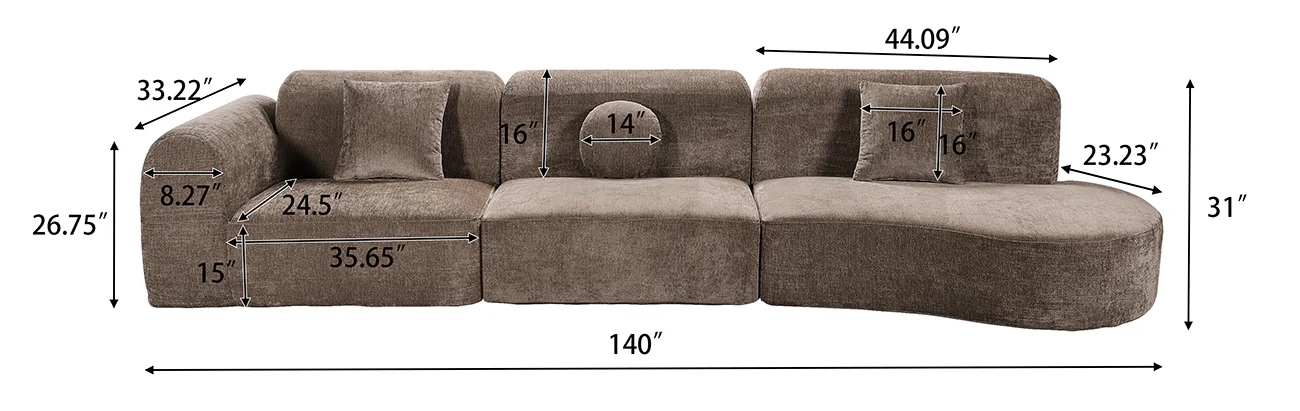 Curved Sectional Sofa 6