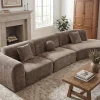 140" Modern Minimalist Curved Sectional Sofa 3-Piece Set
