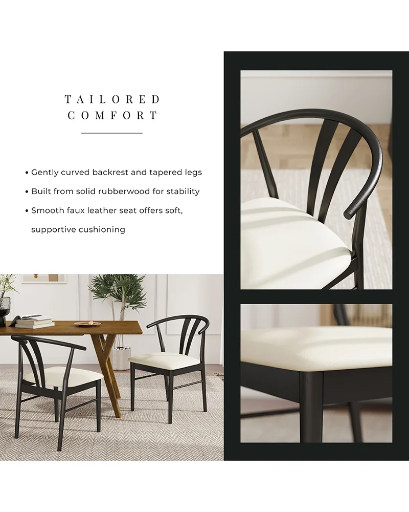Walnut Wood Dining Table and Chairs Set of 4 for Kitchen - Image 7
