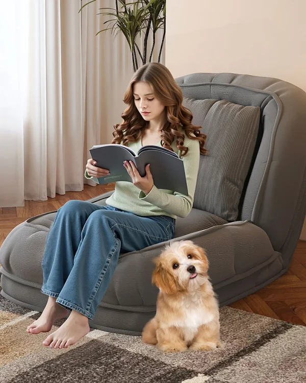 Foldable Lazy Sofa Bed for Adults and Pets with Adjustable Back