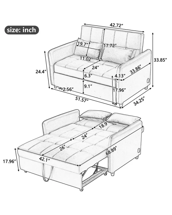 Folding Sleeper Sofa Bed 11