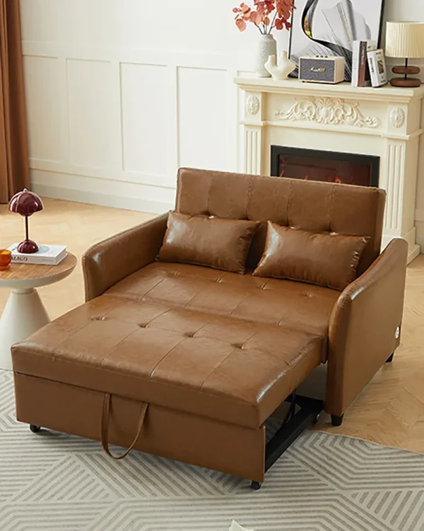 Convertible Folding Sleeper Sofa Bed with USB Port for Small Space
