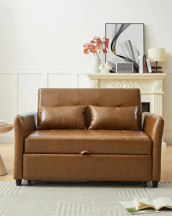 Alternative view of Convertible Folding Sleeper Sofa Bed with USB Port for Small Space