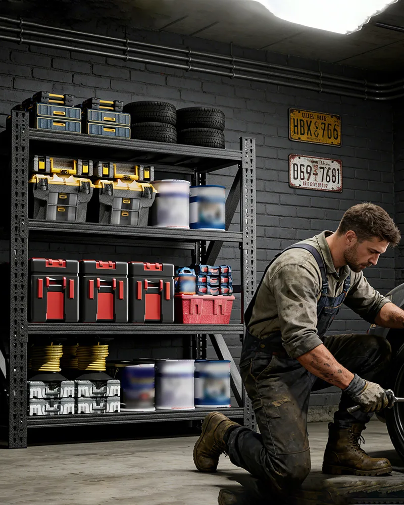Heavy Duty Metal Adjustable Garage Storage Shelves - Image 2