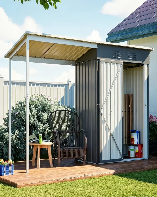 Heavy Duty Waterproof Storage Shed Garden House with Gazebo Porch