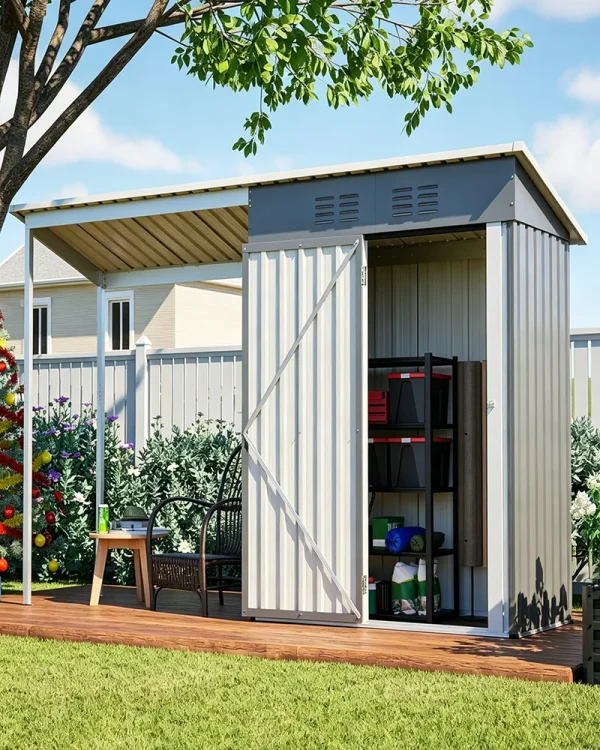 Alternative view of Heavy Duty Waterproof Storage Shed Garden House with Gazebo Porch