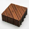 12" x 12" Acacia Wood Interlocking Deck Tiles For Patio
