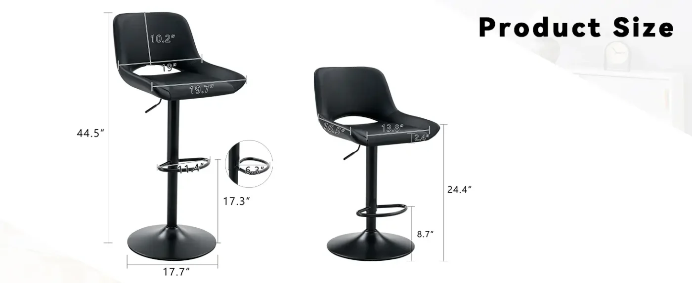 Leather Bar Stools 2 Pack 15
