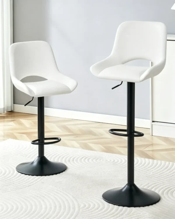 Alternative view of Swivel Leather Bar Stools 2 Pack Adjustable Chairs with Footrest