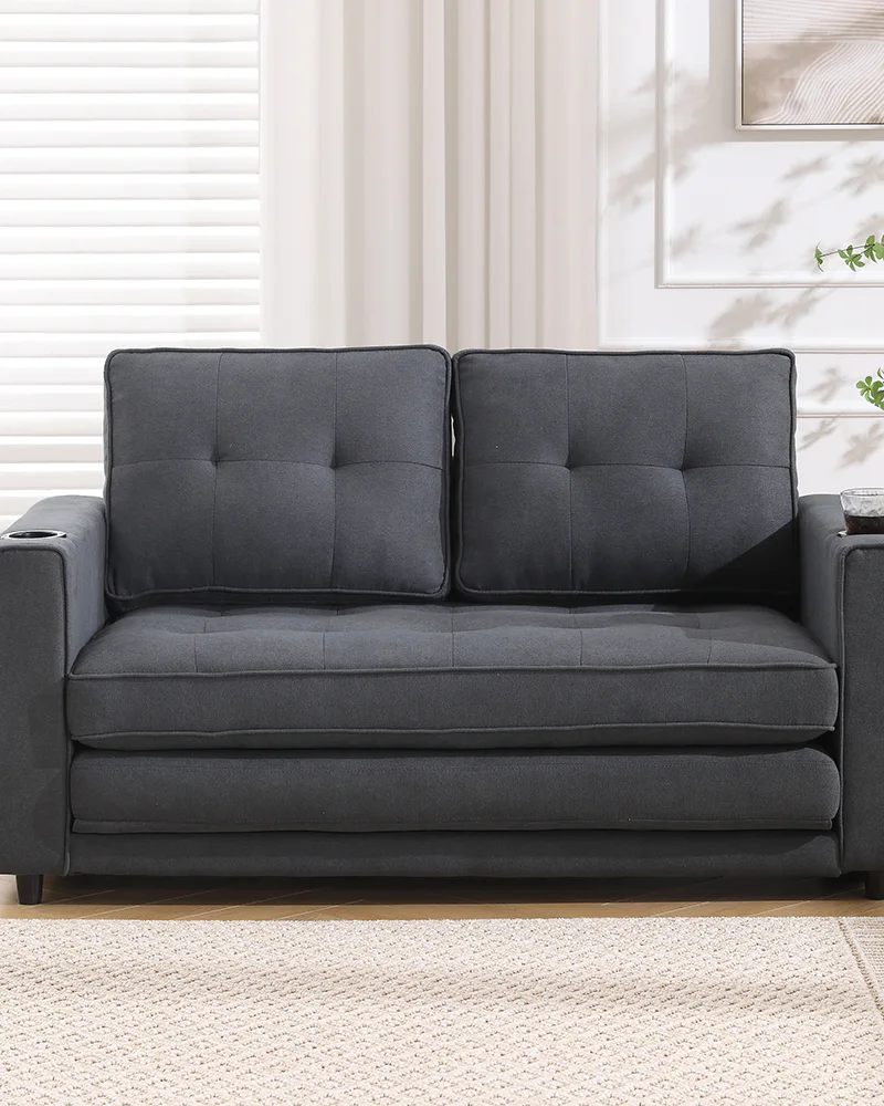 Foldable Loveseat Sofa bed with Pull Out Sleeper - Image 8