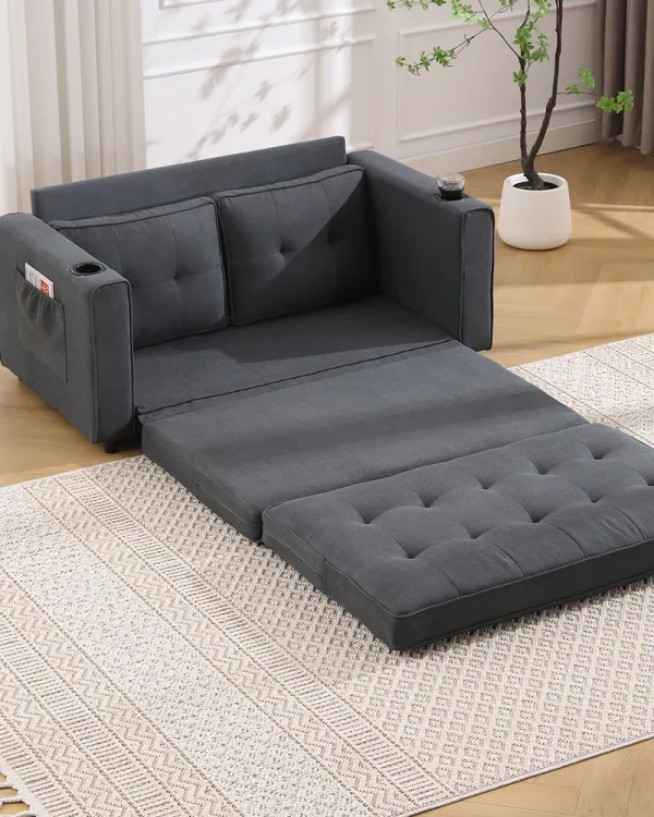 Alternative view of Foldable Loveseat Sofa bed with Pull Out Sleeper