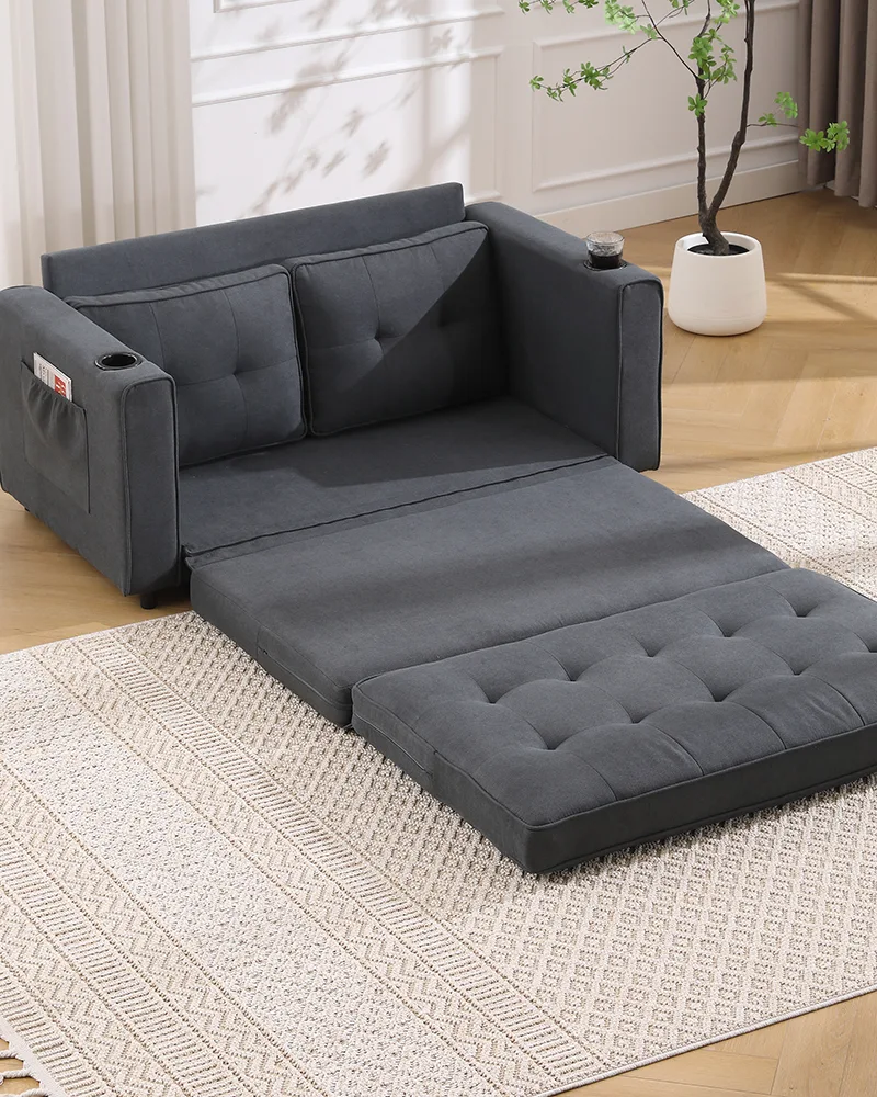 Foldable Loveseat Sofa bed with Pull Out Sleeper - Image 2
