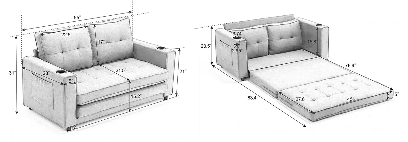 Loveseat Sofa bed 7