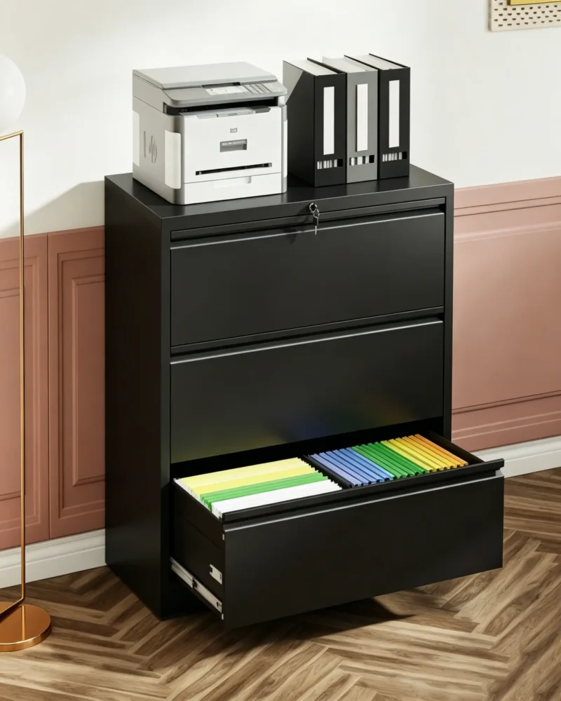 Office Storage Metal File Cabinets for Home Office with Lock - Image 2