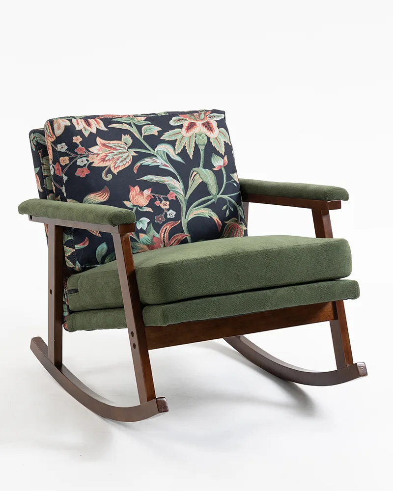 Mid Century Nursing Rocking Chair Wood Reading Armchair - Image 6