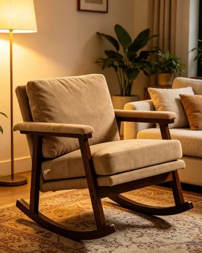 Alternative view of Mid Century Nursing Rocking Chair Wood Reading Armchair