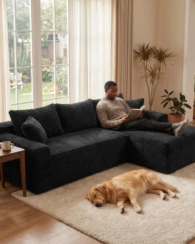Alternative view of 106" Modern Minimalist Deep Seat Corner Couch for Living Room