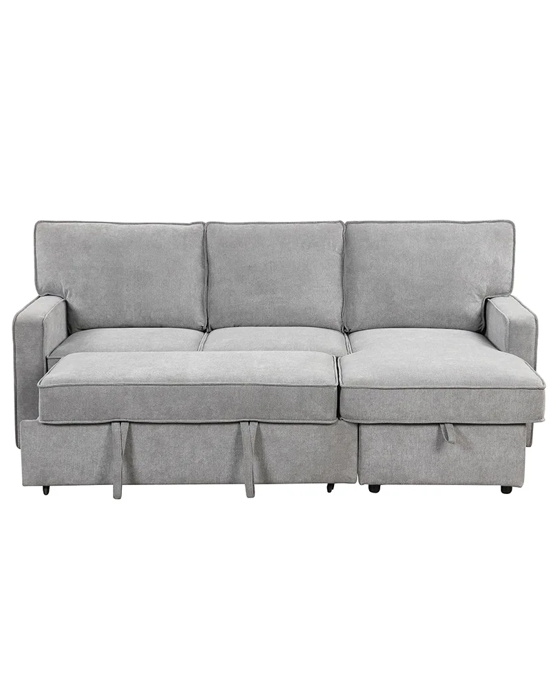 L Shaped Modular Sectional Sleeper Sofa with Pull Out Bed - Image 4