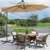 10FT Outdoor Cantilever Offset Patio Umbrella with Solar LED