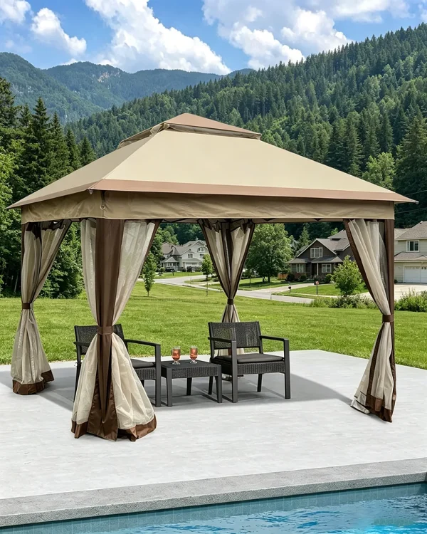 Alternative view of 11x 11FT Outdoor Pop Up Hardtop Gazebo Canopy Tent For Patio Backyard