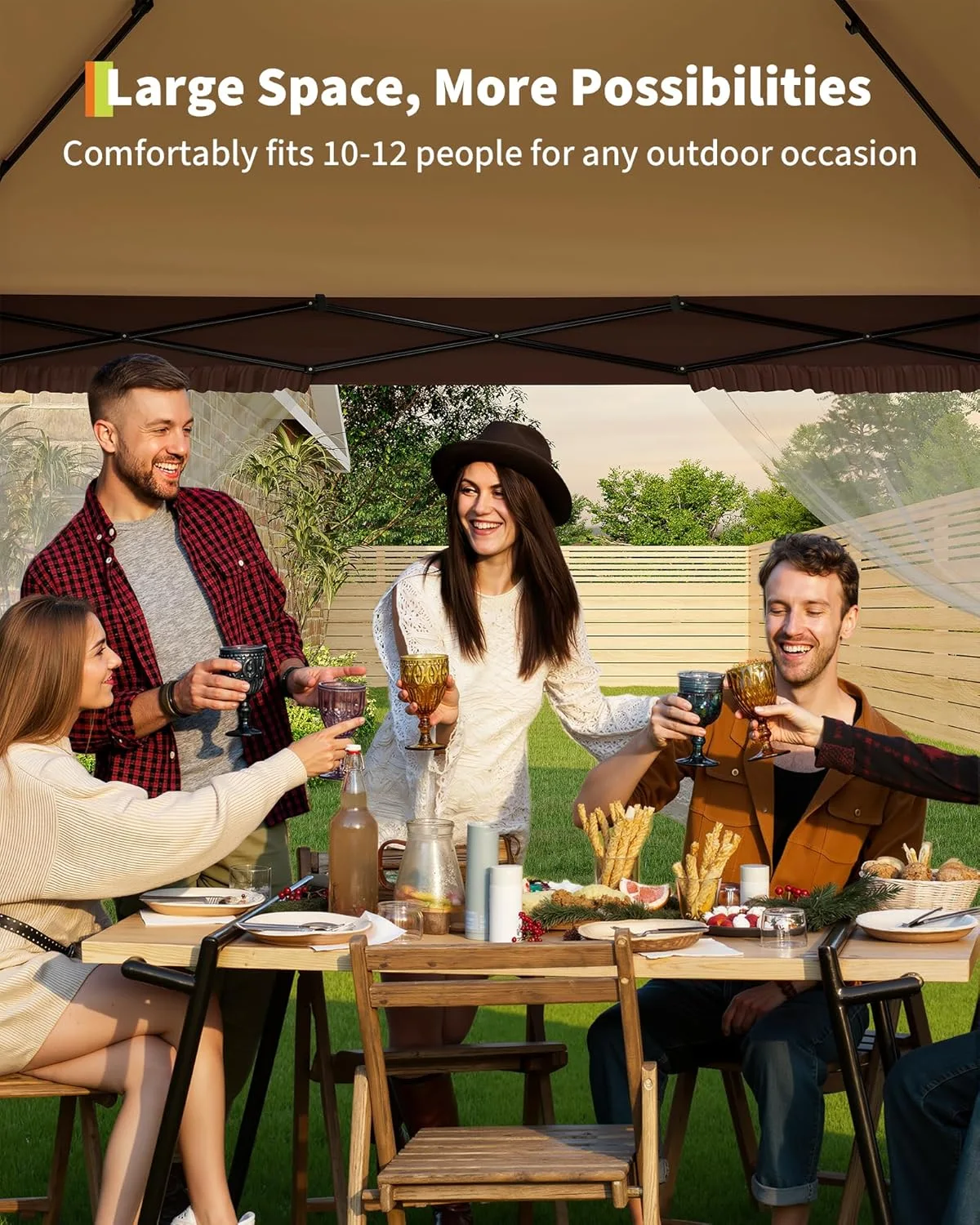 11x 11FT Outdoor Pop Up Hardtop Gazebo Canopy Tent For Patio Backyard - Image 6