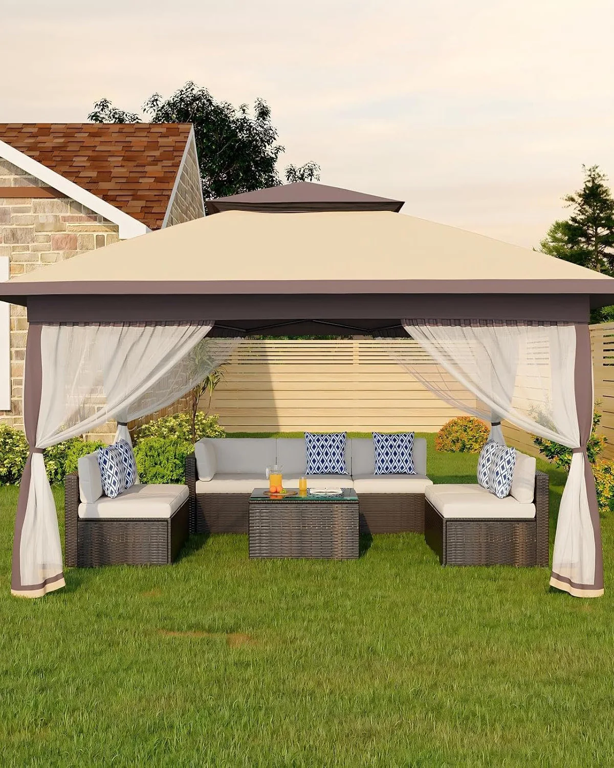 11x 11FT Outdoor Pop Up Hardtop Gazebo Canopy Tent For Patio Backyard - Image 3