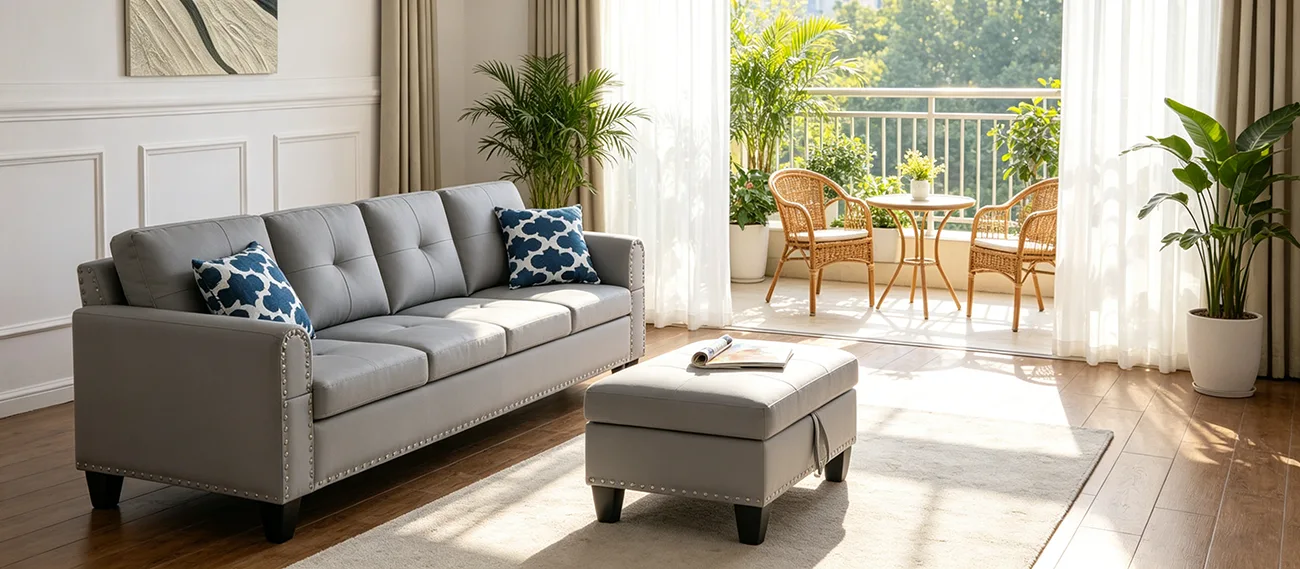 PU Leather Sectional Sofa 2 1