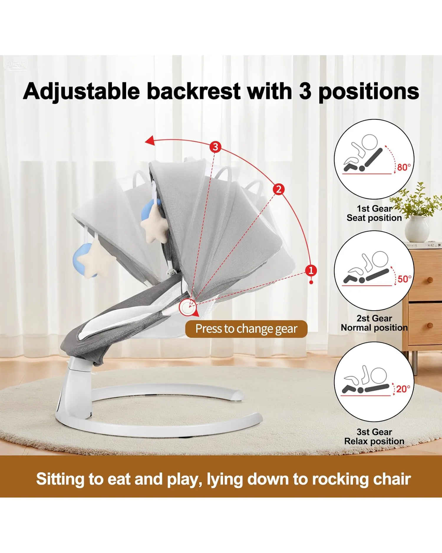 Portable Baby Swing Infant Rocker with Remote Control - Image 8