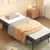 Portable Foldable Bed with Memory Foam Mattress for Adults