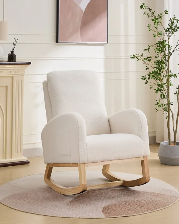 Alternative view of Rocking Accent Armchair with High Back for Nursery