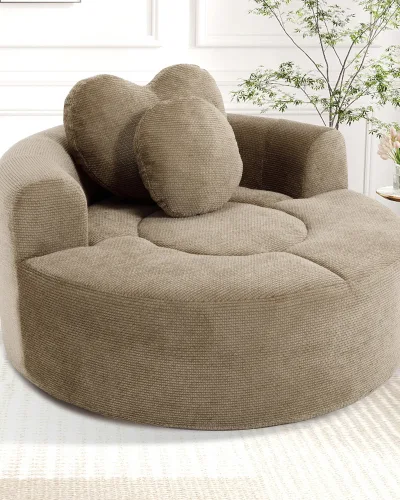 Alternative view of Modern Oversized Round Cloud Couch Sofa with 2 Pillows