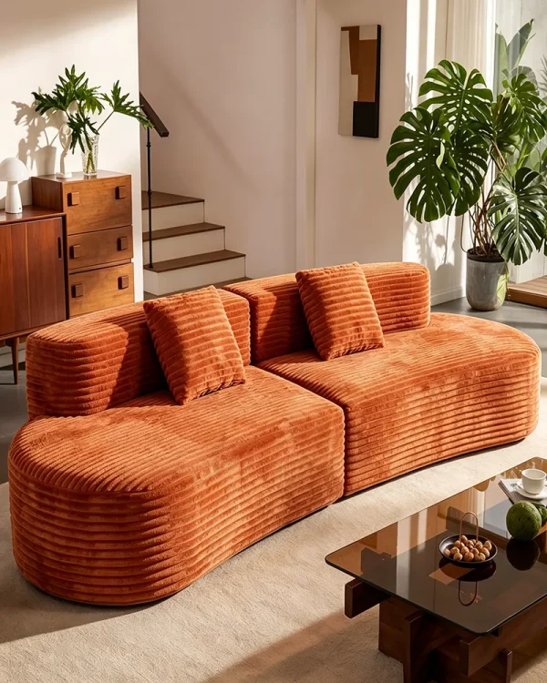 108.6" Curved Cloud Sectional Combination Sofa For Living Room
