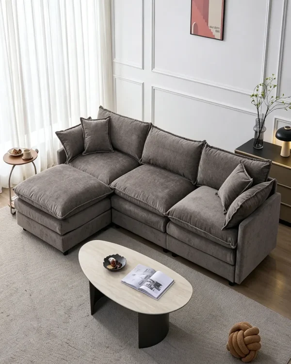 Alternative view of 105" Oversized Modular Sectional Couch with Ottoman