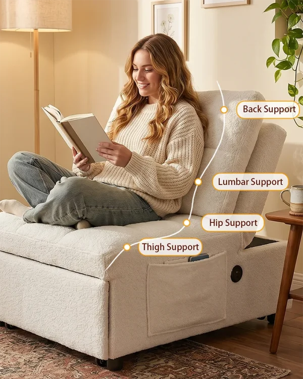 Alternative view of Single Folding Sofa Bed Convertible Sleeper Chair for Apartment