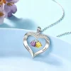 2 Sweet Heart Personalized Birthstone Necklace