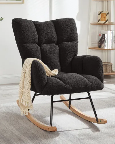 Tufted Teddy Rocking Accent Chair Nursery for Living Room