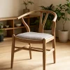 Mid-Century Walnut Dining Chair with Cushion Set of 2