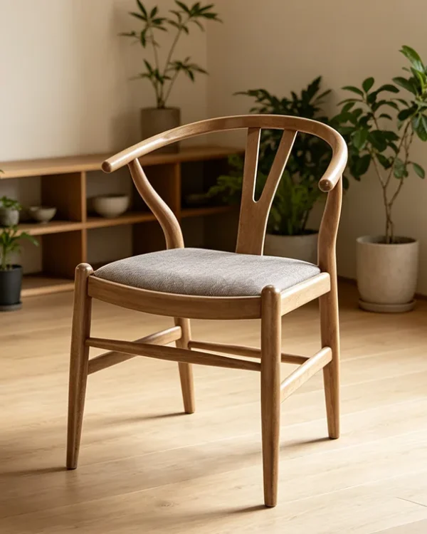 Mid-Century Walnut Dining Chair with Cushion Set of 2