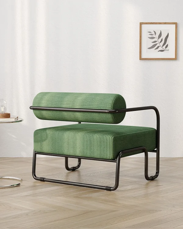 Alternative view of Balcony Upholstered Reading Chair with Sturdy Metal Frame