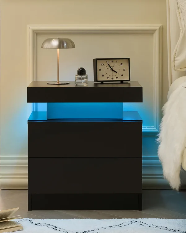 Bedside Table Cabinet with 2 Drawers 4