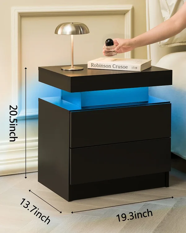 Bedside Table Cabinet with 2 Drawers 5